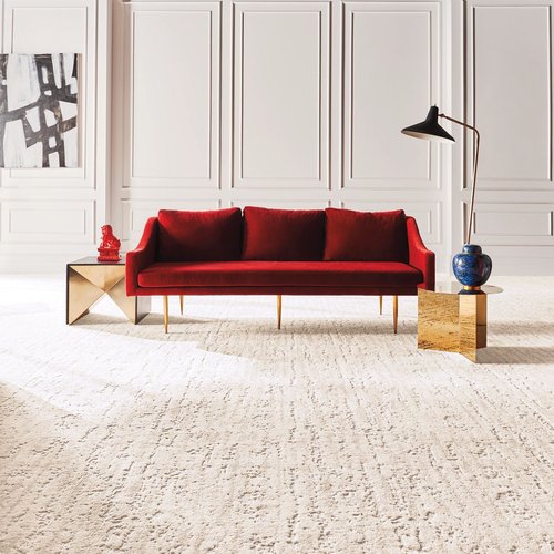 red nylon couch - Floors2Interiors in TX